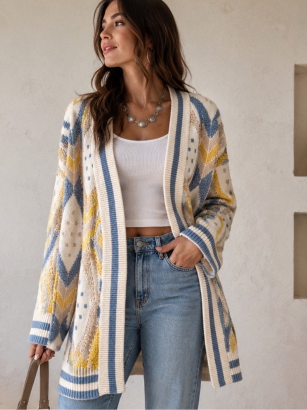 Gorgeous Vintage Textured Chunky Oversized Cardigan Sweater